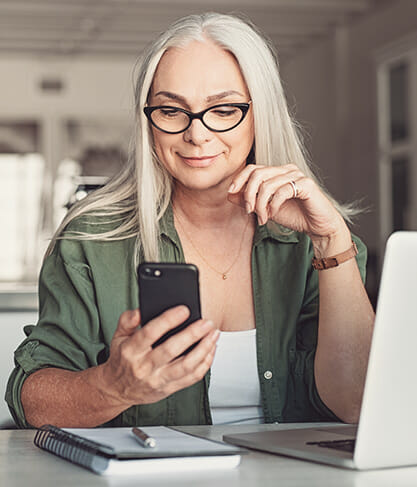 Woman looking at phone