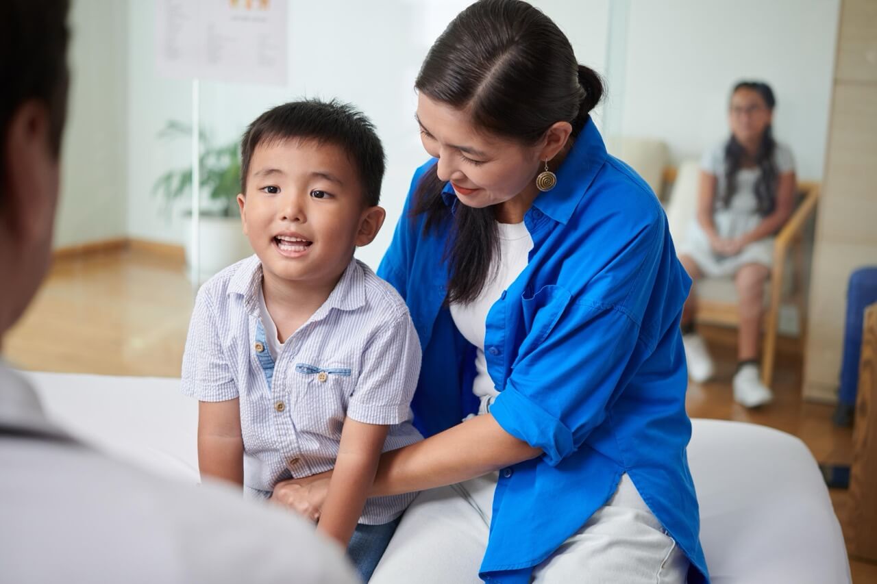 Parent brings child to an allergy checkup